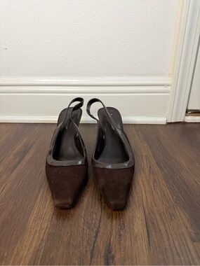 Worthington Dark Brown Suede Slingback Mules